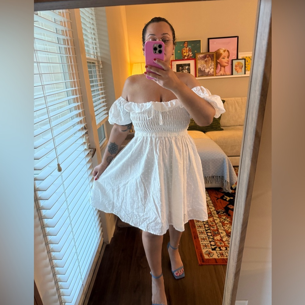 Cotton White Off-Shoulder Dress NWT